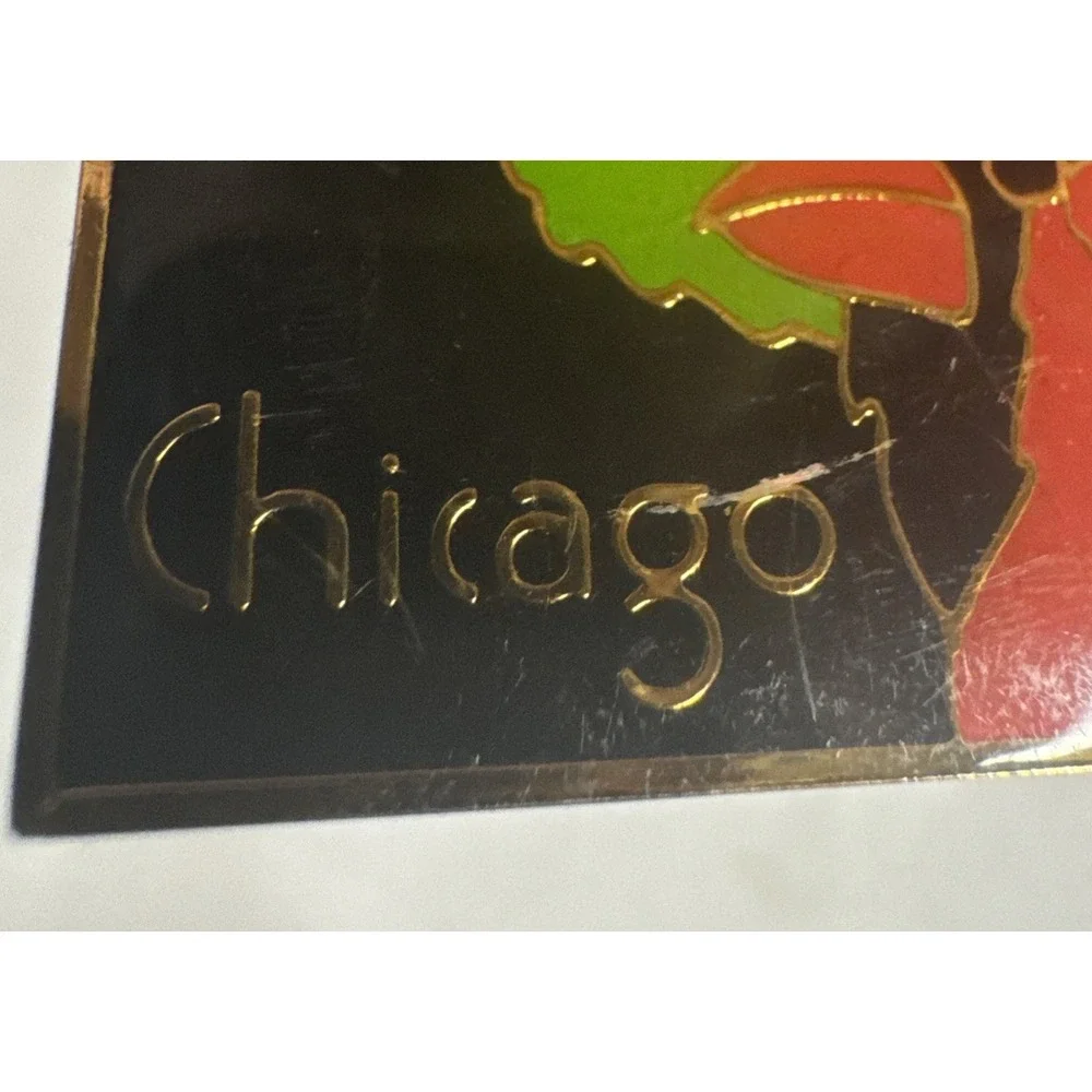 Vintage 1999 Chicago Cardinal Bird Metal Fridge Magnet  Square 1 3/4